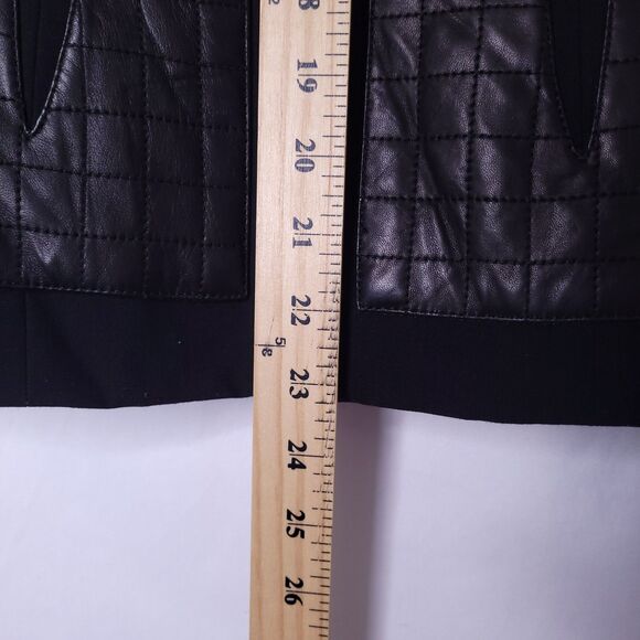 Rebecca Taylor Jacket 2 Black Wool Lamb Leather Full Zip - Picture 6 of 11